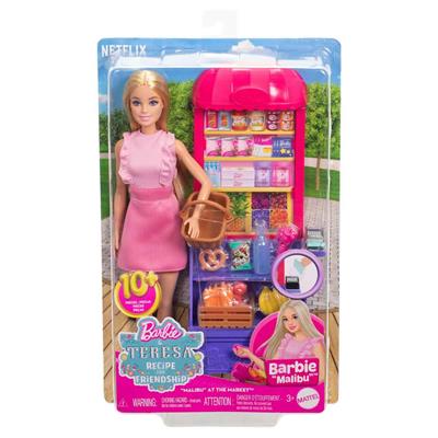 Barbie ve Teresanın Dostluk Tarifi Malibu Markette Bebek ve Oyun Seti JCT05