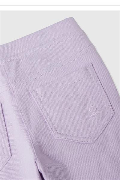 United Colors of Benetton Kız Çocuk Logo İşlemeli Beli Lastikli Dar Kesim Pantolon E00X