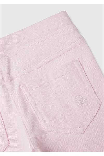 United Colors of Benetton Kız Çocuk Logo İşlemeli Beli Lastikli Dar Kesim Pantolon E00X