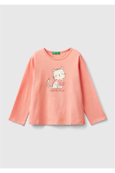 United Colors Of Benetton Kız Bebek Uzun Kol Tshirt 10FG