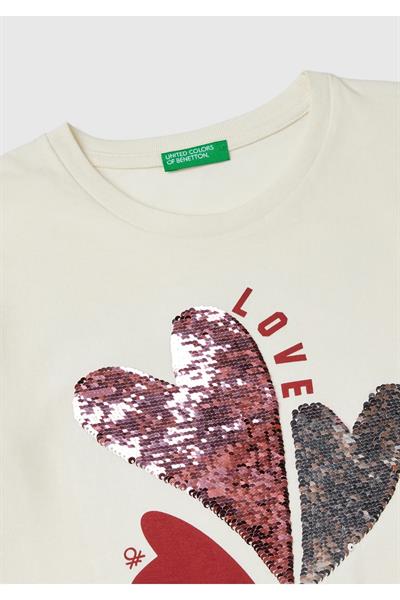 United Colors Of Benetton Kız Çocuk Uzun Kol Tshirt 10KC