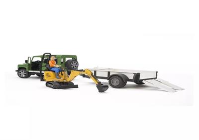 Bruder Land Rover Arazi Aracı ve Jcb Mini Kazıcı BR02593