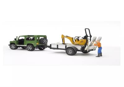 Bruder Land Rover Arazi Aracı ve Jcb Mini Kazıcı BR02593
