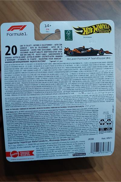 Hot Wheels Premium 2025 Formula 1 Yarış Arabası McLaren Formula 1 Team JKD88