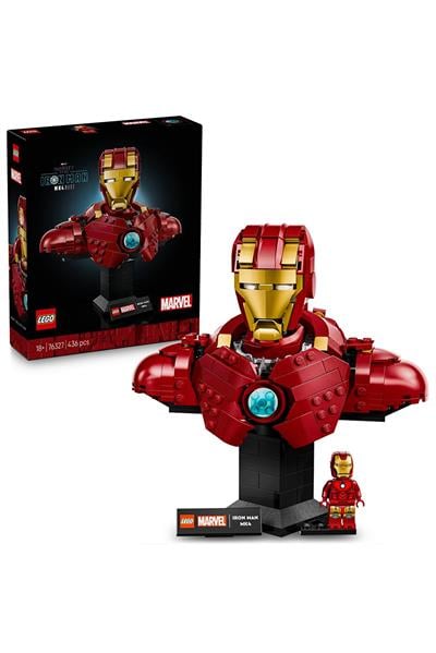 LEGO ® ǀ Marvel Iron Man MK4 Büstü 76327 - Yetişkinler için Koleksiyonluk Model Yapım Seti (436P)