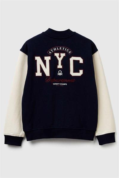 United Colors of Benetton Erkek Çocuk Bomber Kolej Ceket 505F 4/14 Yaş