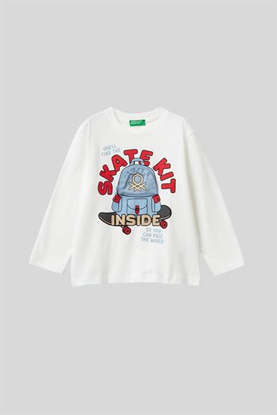 United Colors of Benetton Erkek Çocuk Uzun Kol Tshirt 10KQ 1/6 Yaş