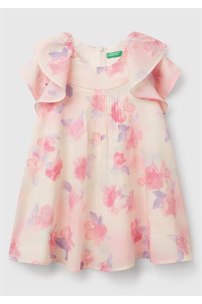 United Colors of Benetton Kız Çocuk Batik Elbise V02B 1/6 Yaş