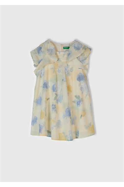 United Colors of Benetton Kız Çocuk Batik Elbise V02B 1/6 Yaş