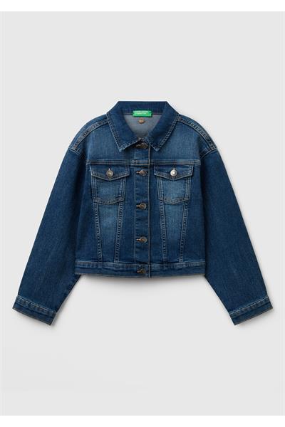 United Colors of Benetton Kız Çocuk Denim Ceket N061 6/14 Yaş