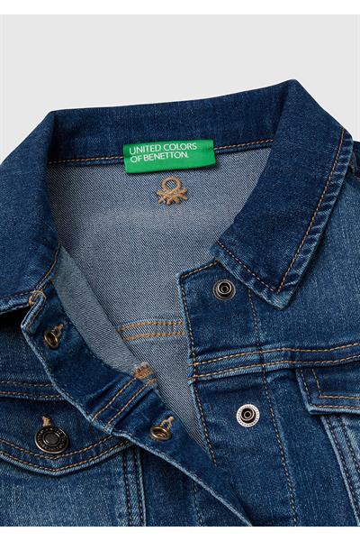United Colors of Benetton Kız Çocuk Denim Ceket N061 6/14 Yaş