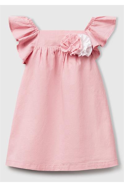 United Colors of Benetton Kız Çocuk Elbise V026 1/6 Yaş