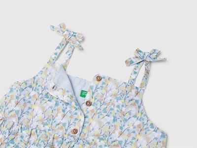United Colors of Benetton Kız Çocuk Keten Elbise V025 1/6 Yaş
