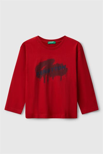 United Colors of Benetton Erkek Çocuk Uzun Kol Tshirt 10JZ 1/6 Yaş