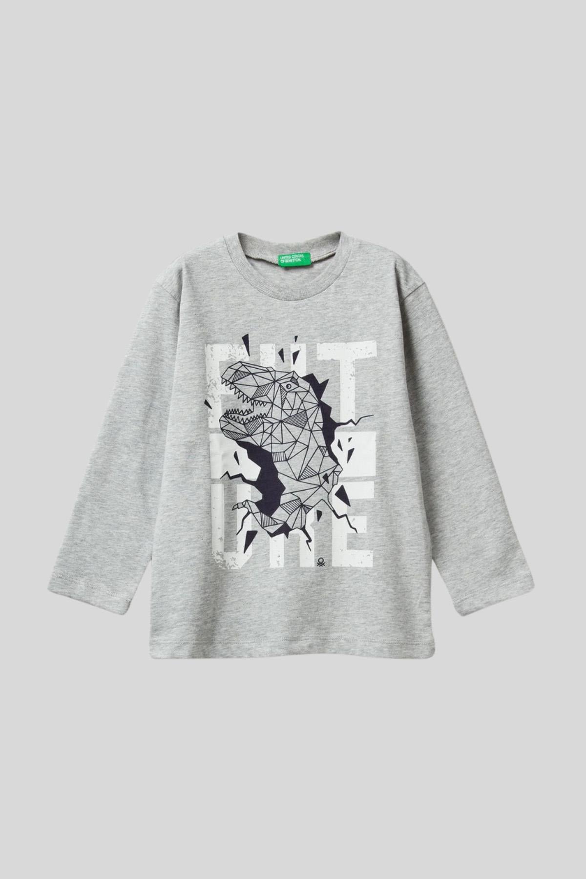 United Colors of Benetton Erkek Çocuk Uzun Kol Tshirt 10K5 1/6 Yaş