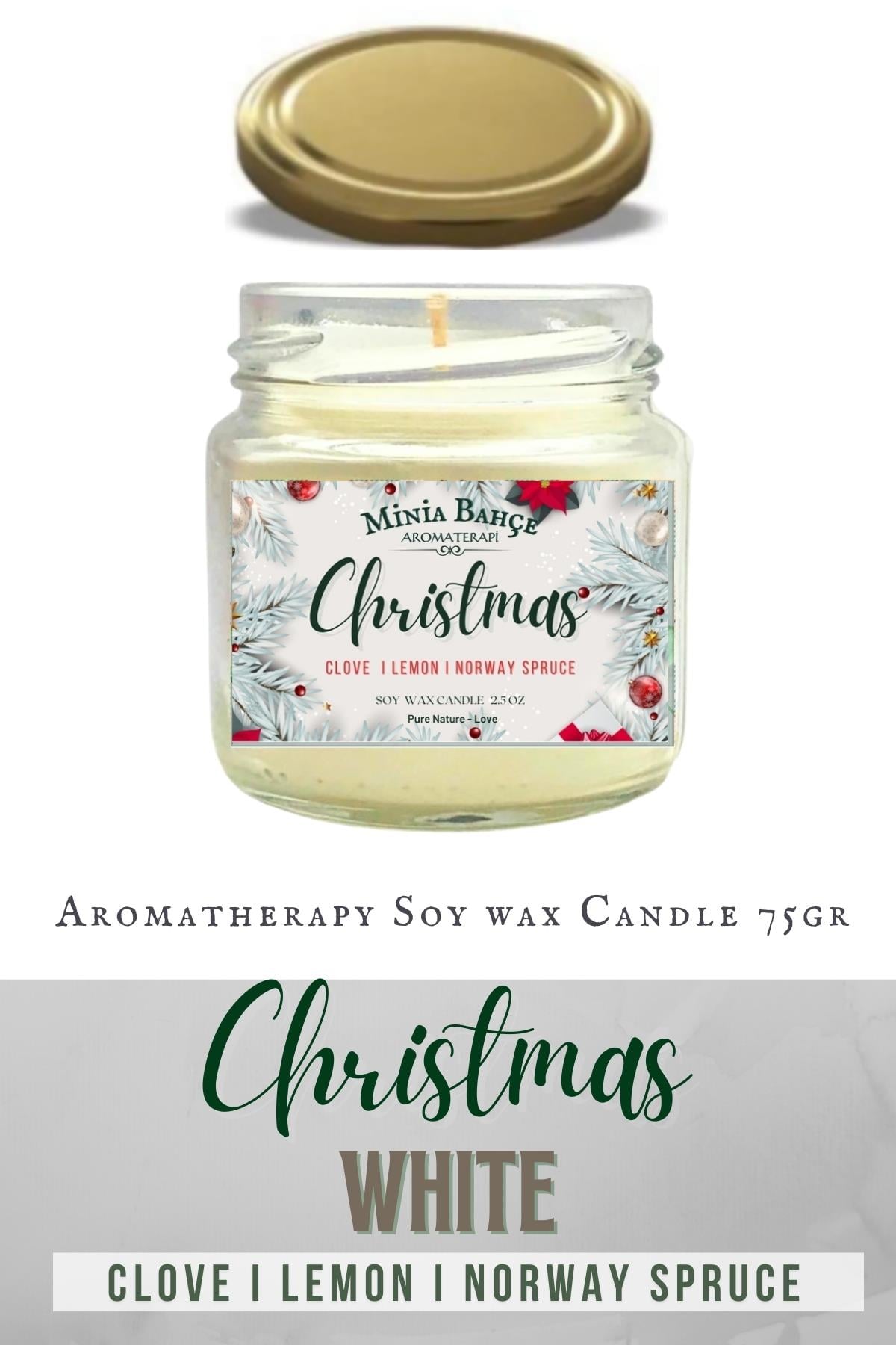 Aromaterapi Soya Mum, Yeni Yıl Soya Mumu 102 (chirstmas) , 75gr