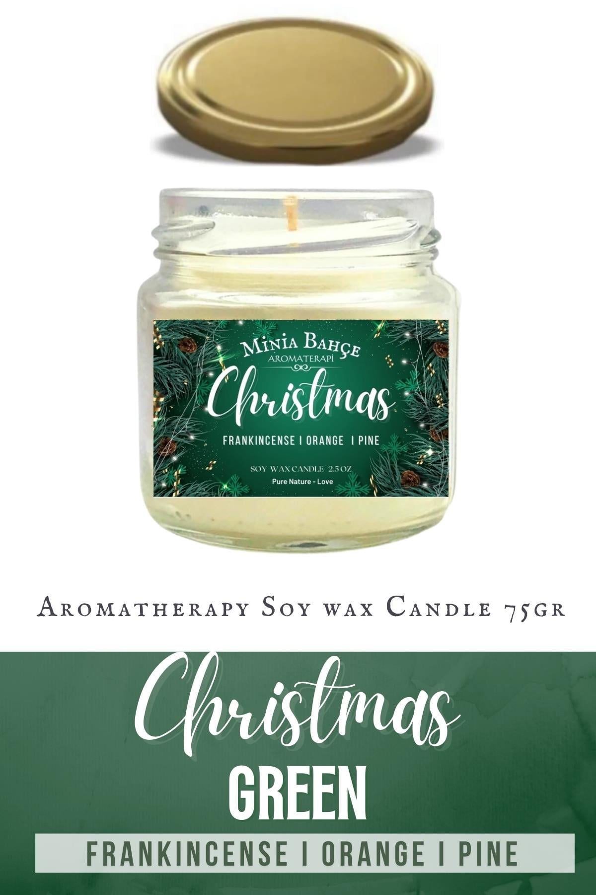 Aromaterapi Soya Mum, Yeni Yıl Soya Mumu 103 (chirstmas) , 75gr