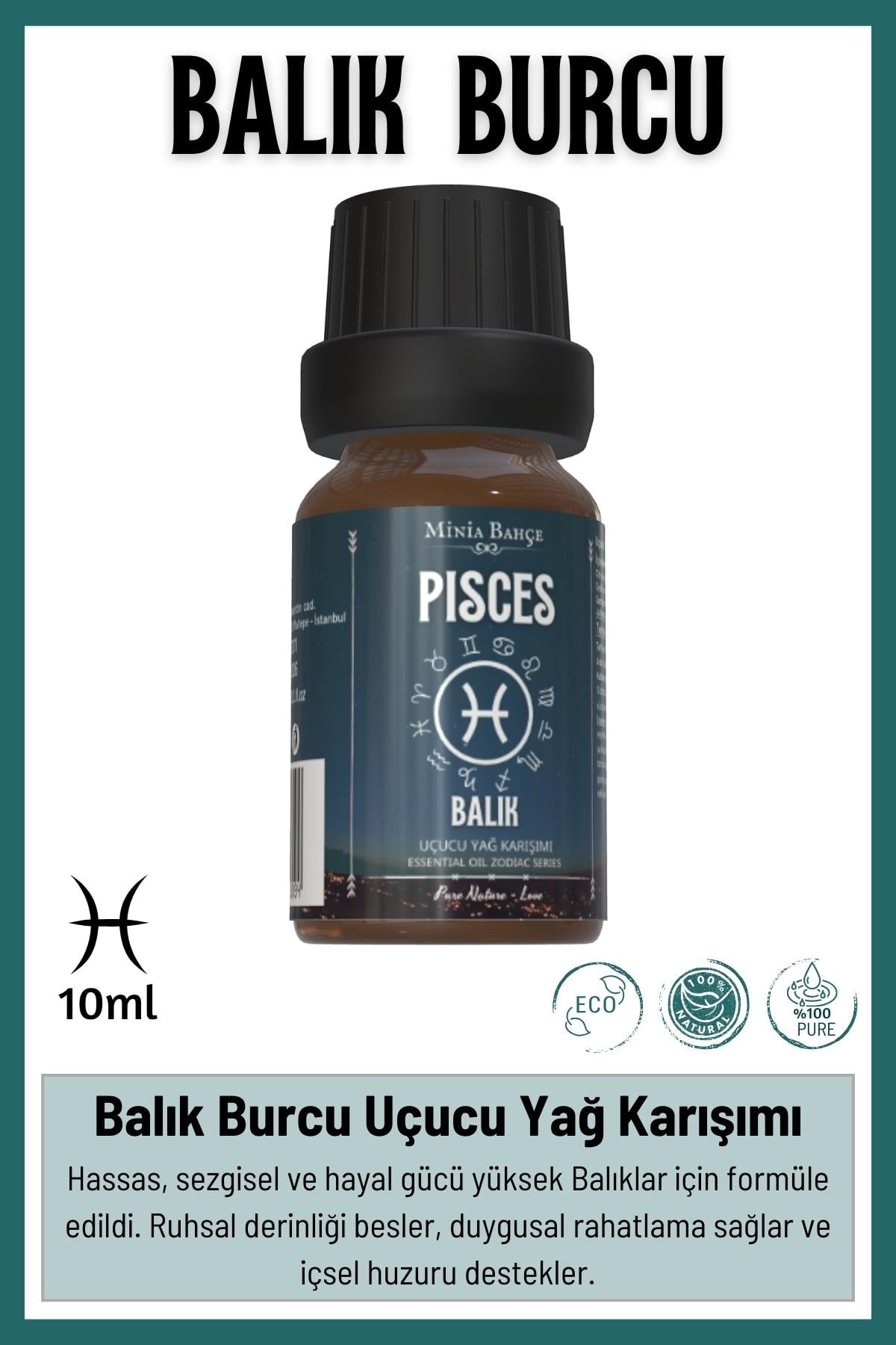 Balık Burcu - Pisces, Uçucu Yağ Karışımı, 10ml