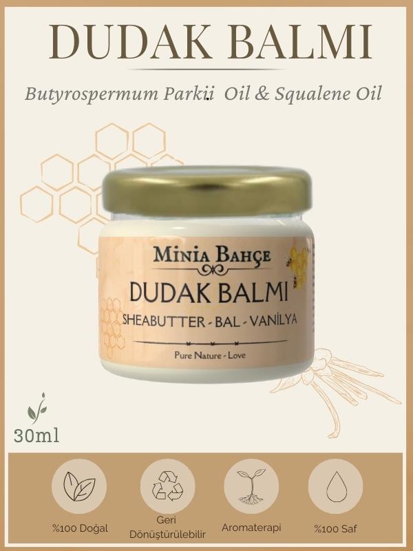 Ballı Vanilyalı Dudak Balmı – %100 Saf ve Doğal | 30 ml