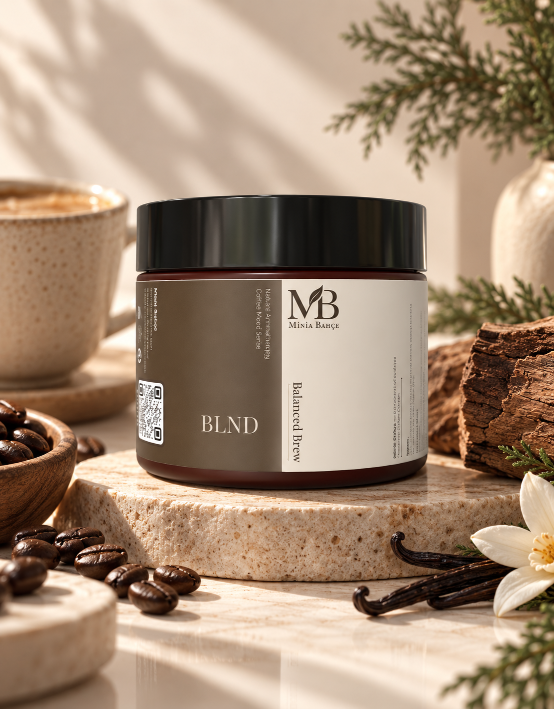 BLND – Kahve, Vanilya & Sedir Kokulu Doğal Soya Mum | 100 g