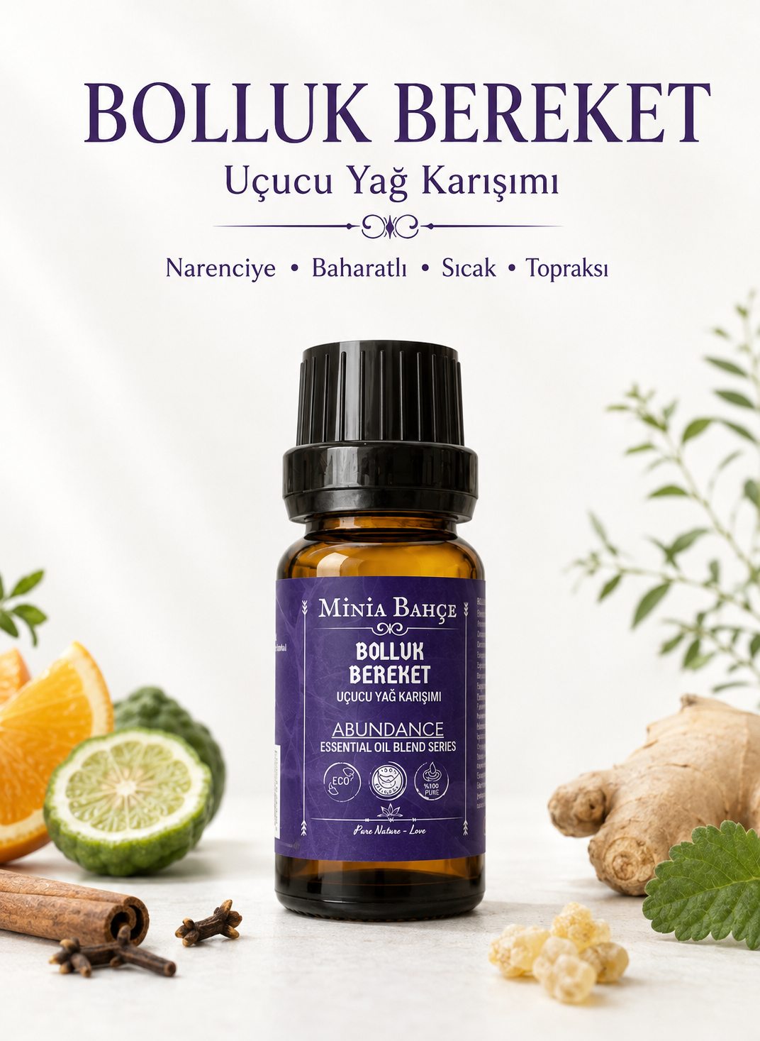 Bolluk-Bereket (Abundance) Uçucu Yağ Karışımı, %100 Saf, 10 ml