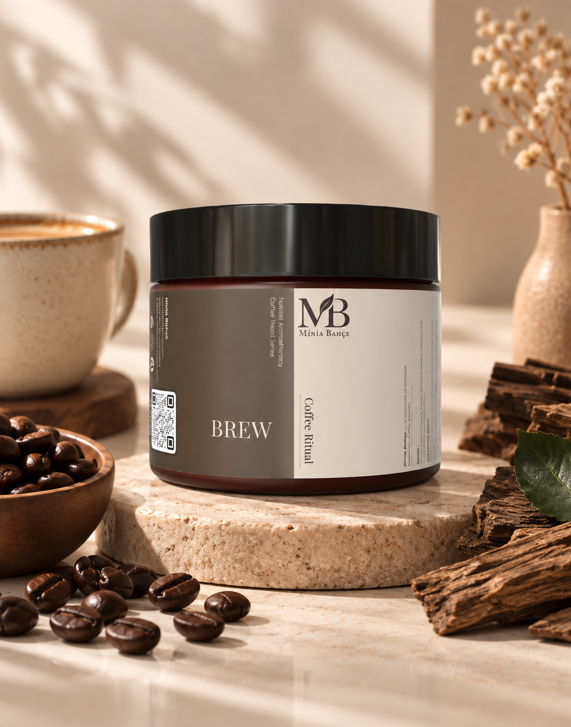 BREW – Kahve, Vanilya & Paçuli Kokulu Doğal Soya Mum | 100 g