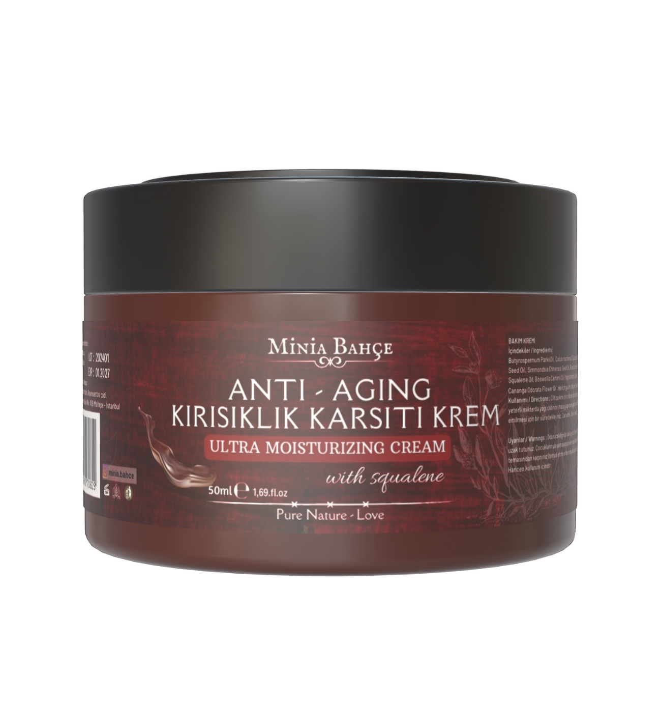 Doğal Anti-Age Kırışıklık Karşıtı Krem – %100 Doğal ve Saf, 50 ml