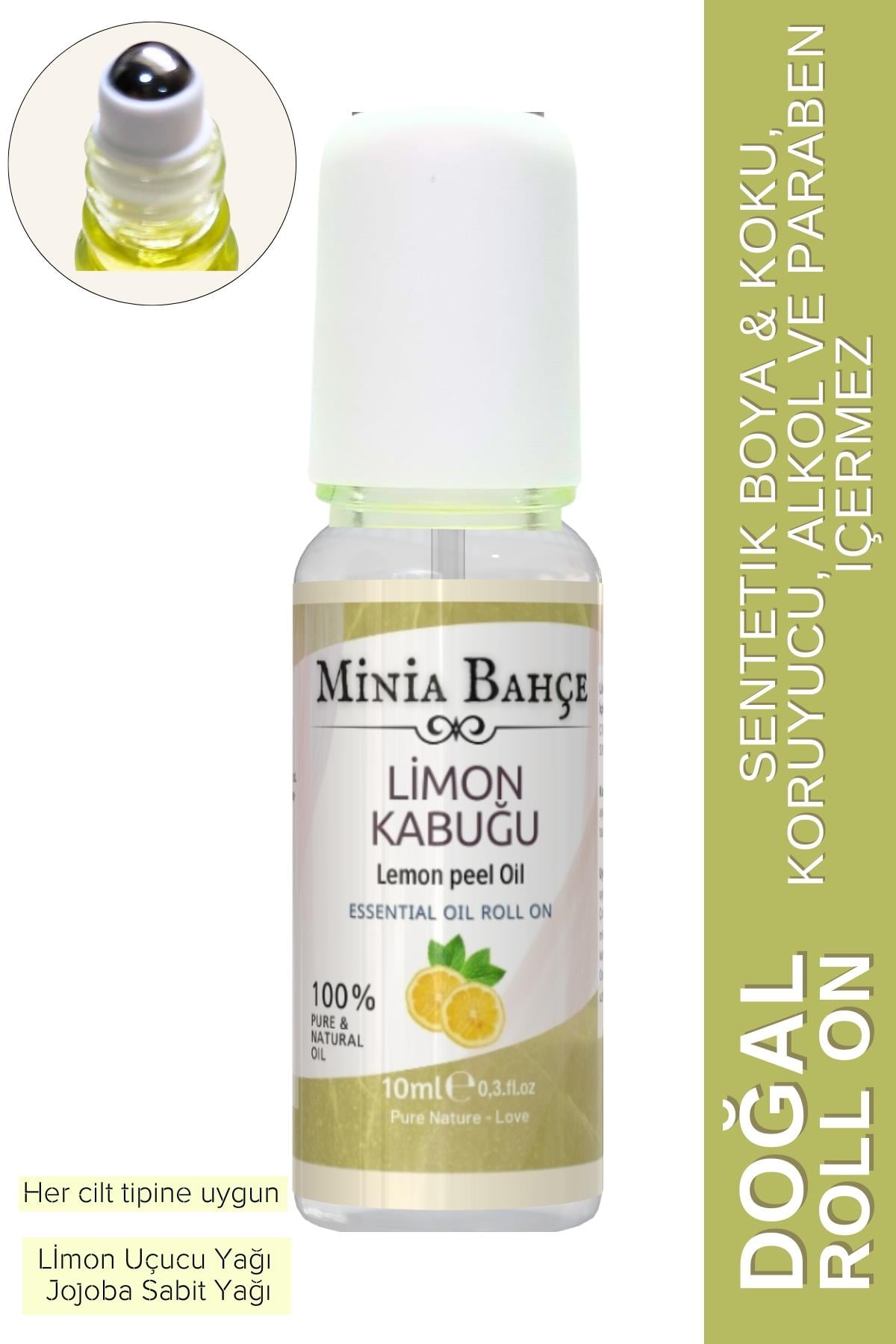 Doğal Roll on, Lİmon Kabuğu 10 ml, %100 Saf ve Katkısız 