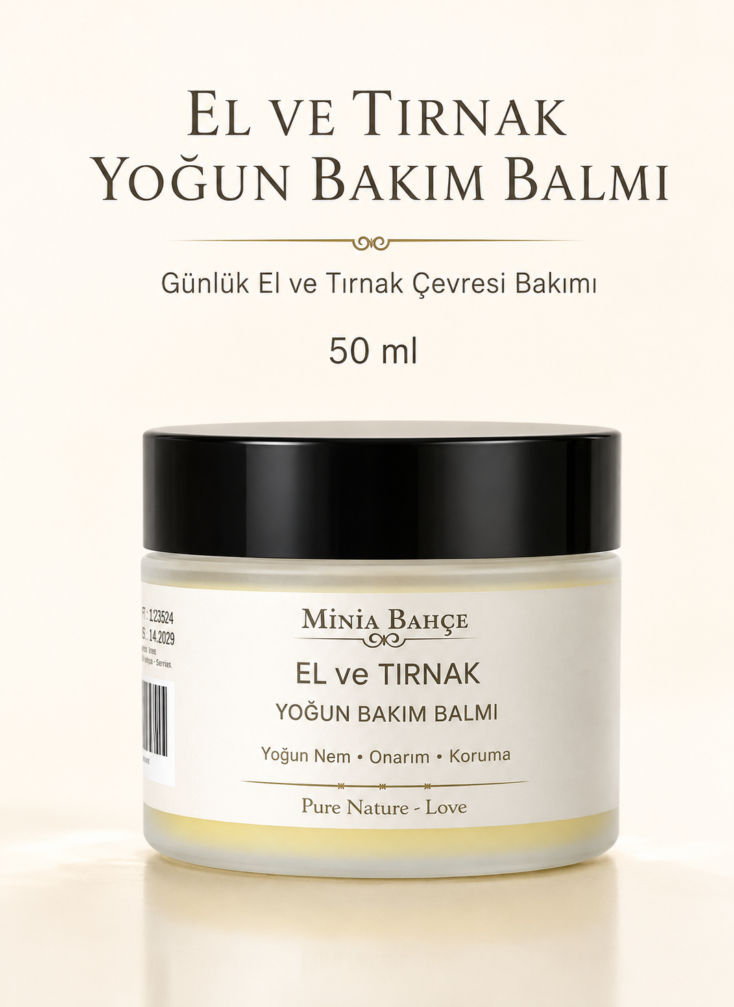 El & Tırnak Yoğun Bakım Balmı - %100 Doğal, 50 ml | Nemlendirici ve Onarıcı Bakım