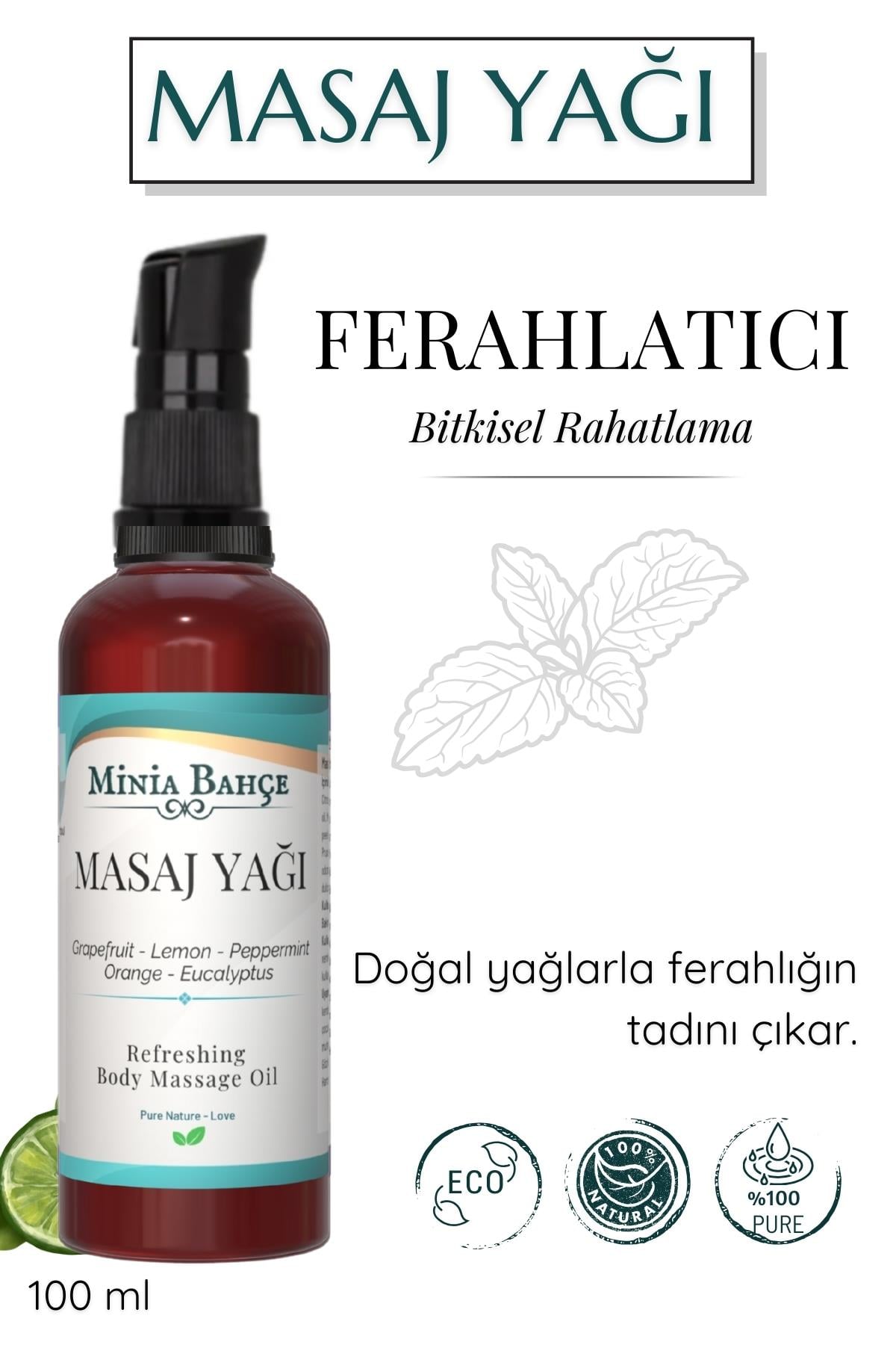 Ferahlatıcı Masaj Yağı, 100ml, %100 Saf ve Doğal