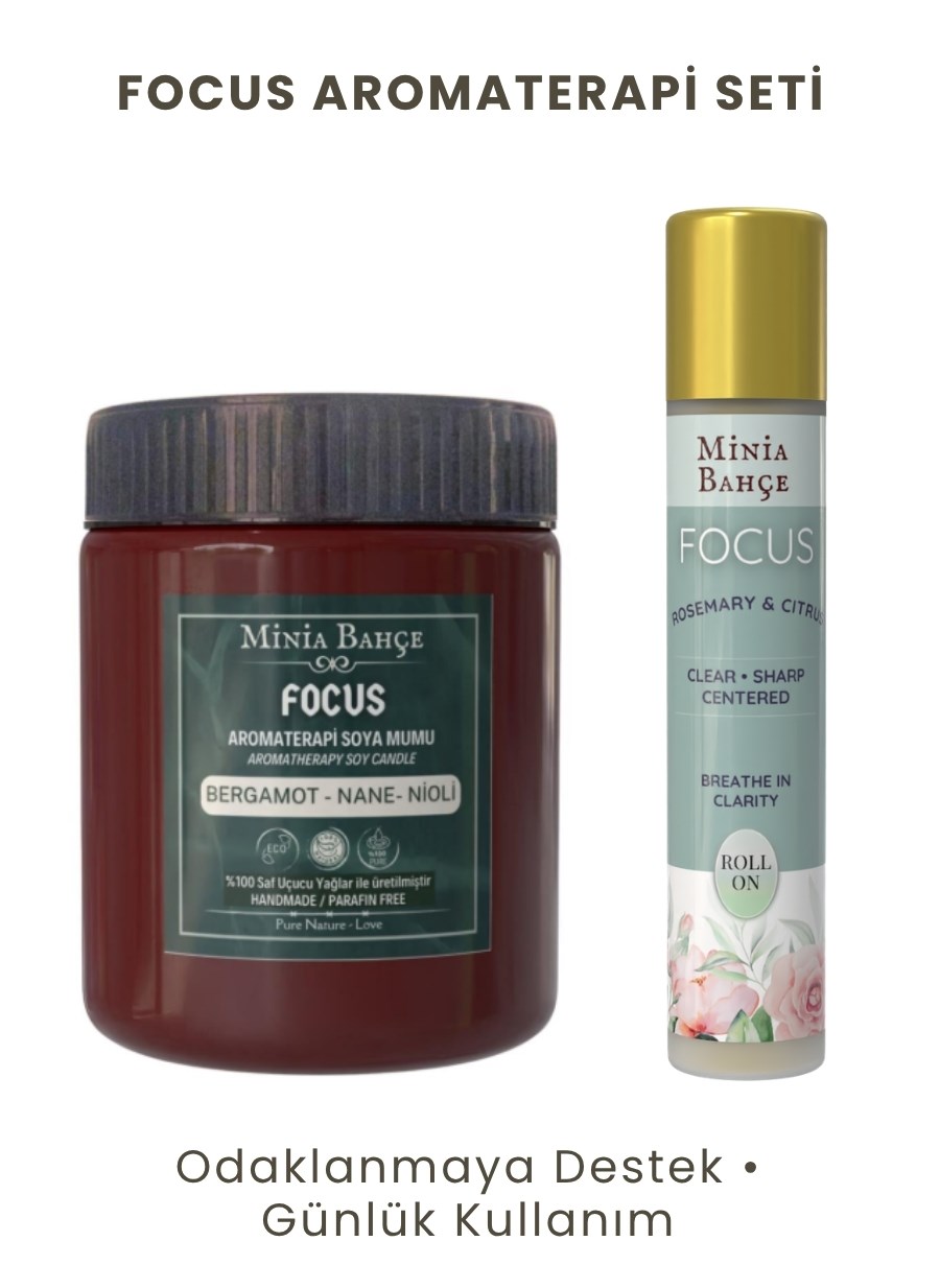 Focus Aromaterapi Seti - Roll (10 ml) + Soya Mum (150gr)