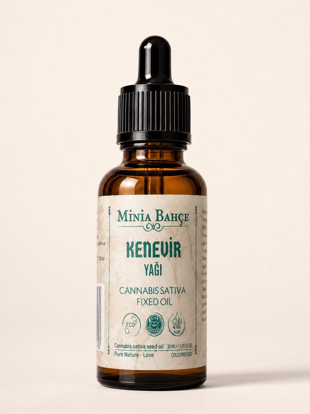 Kenevir Sabit Yağı, %100 Saf, 30 Ml