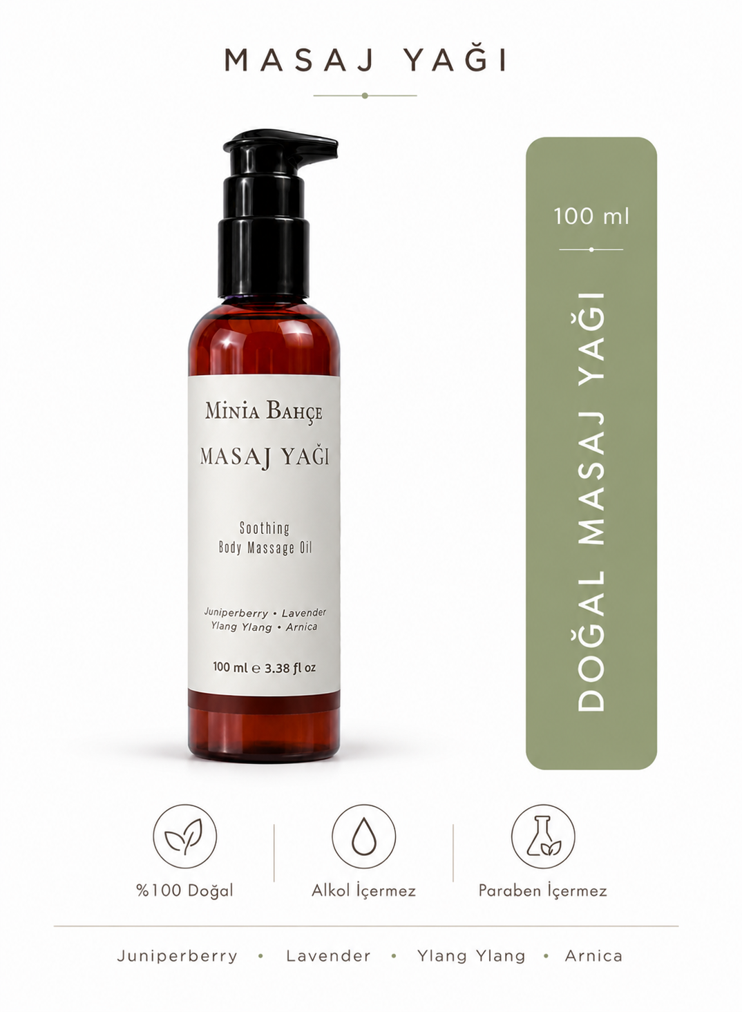 Lavanta Aromaterapi Masaj Yağı 100 ml | Ardıç ve Ylang Ylang