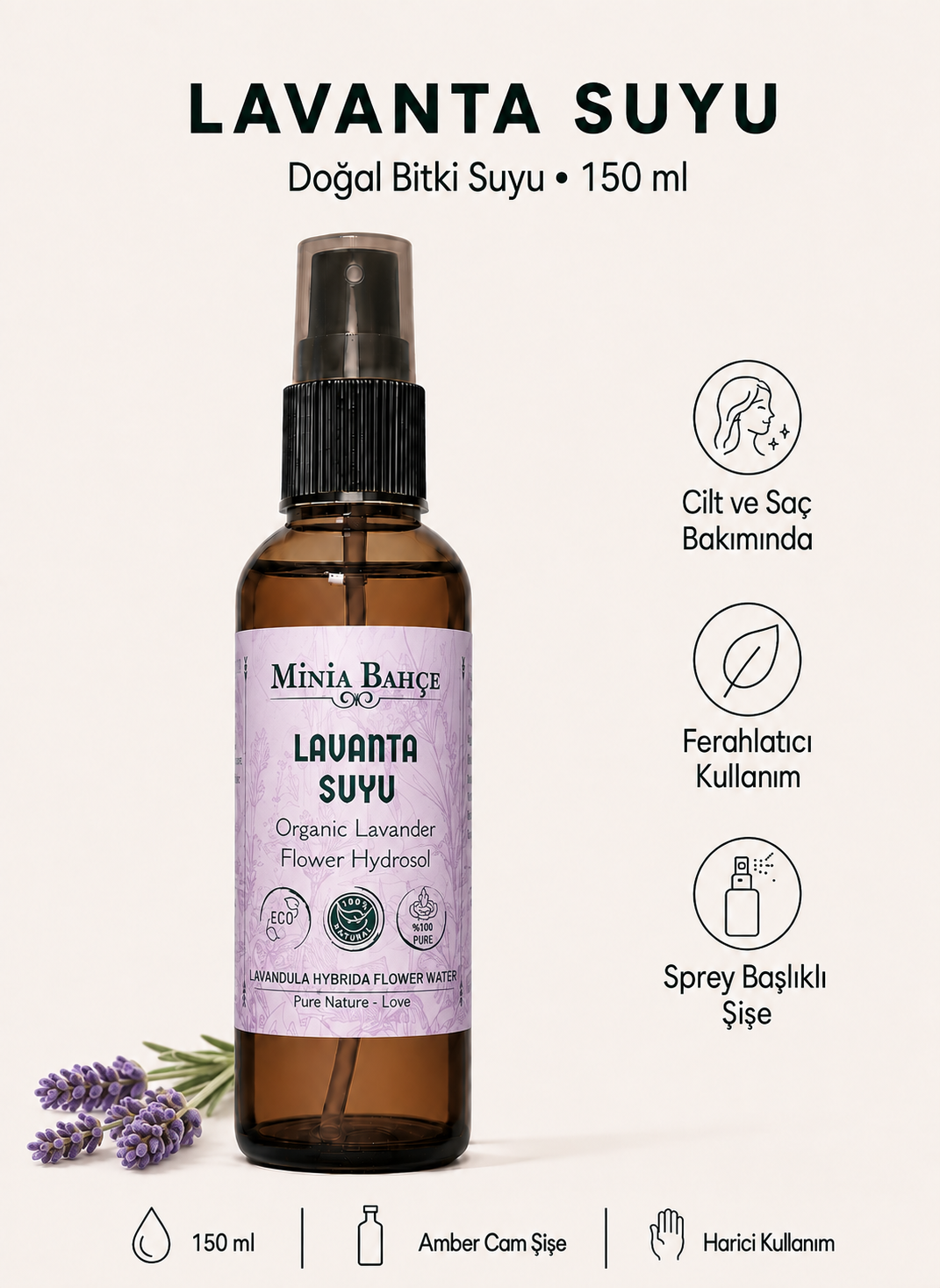 Lavanta Suyu %100 Doğal, Yağlı, 150ml