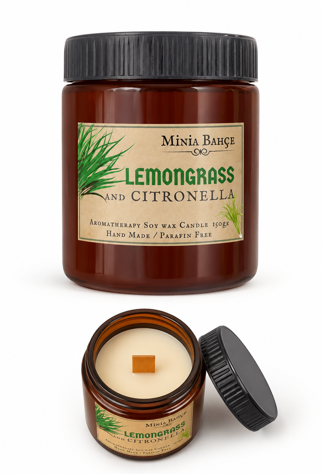 LEMONGRASS & CITRONELLA – LİMON OTU VE SİTRONELLA KOKULU SOYA MUMU – 150 GR