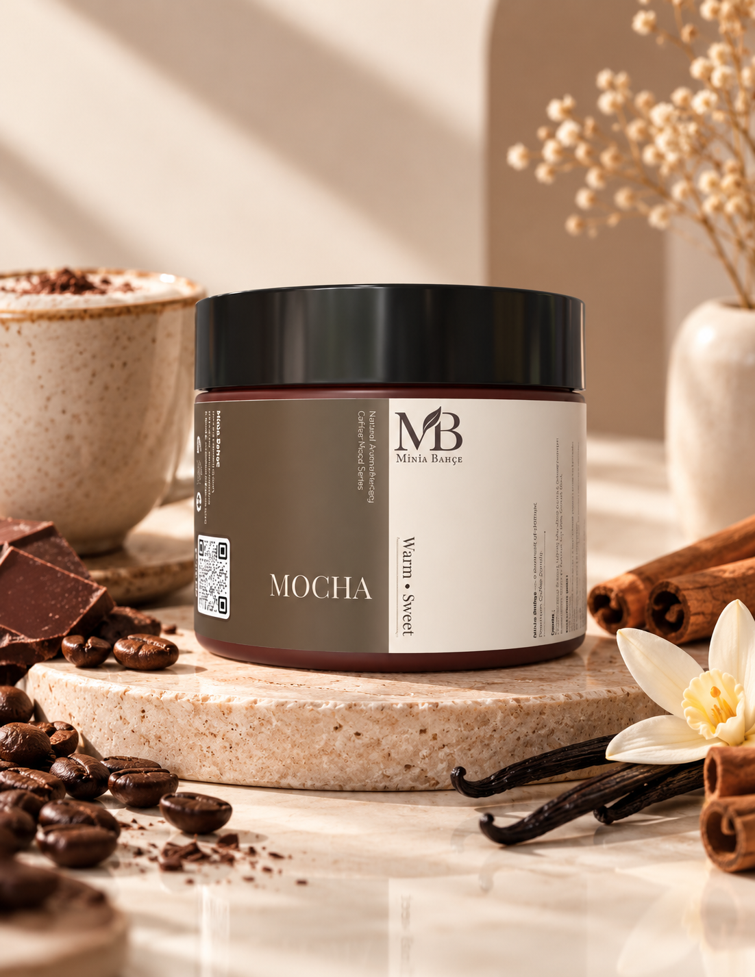MOCHA – Kahve, Vanilya & Tarçın Kokulu Doğal Soya Mum | 100 g