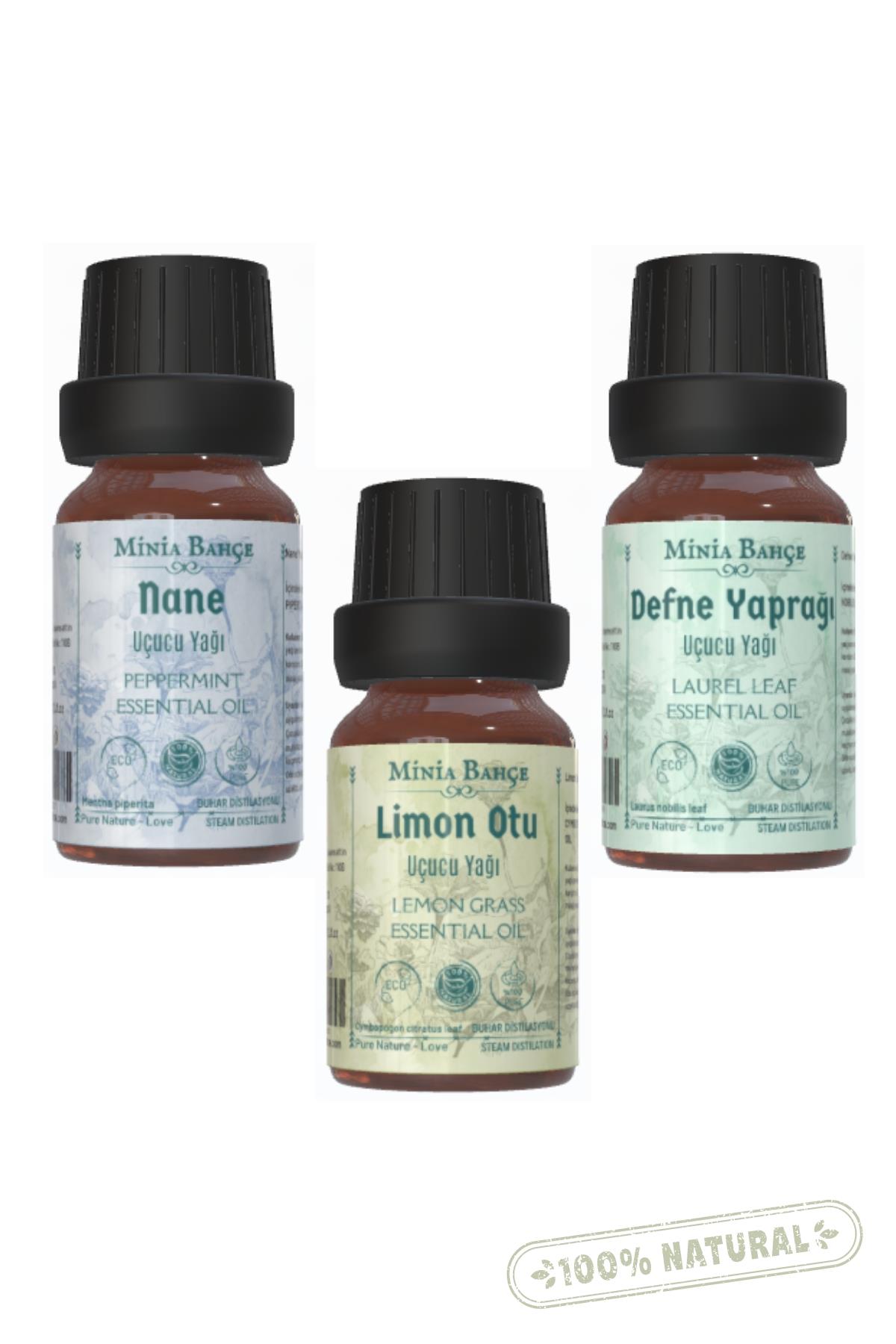 Nane Yağı 10ml - Defne Yaprağı Yağı 10 Ml- Limon Otu Yağı 10ml