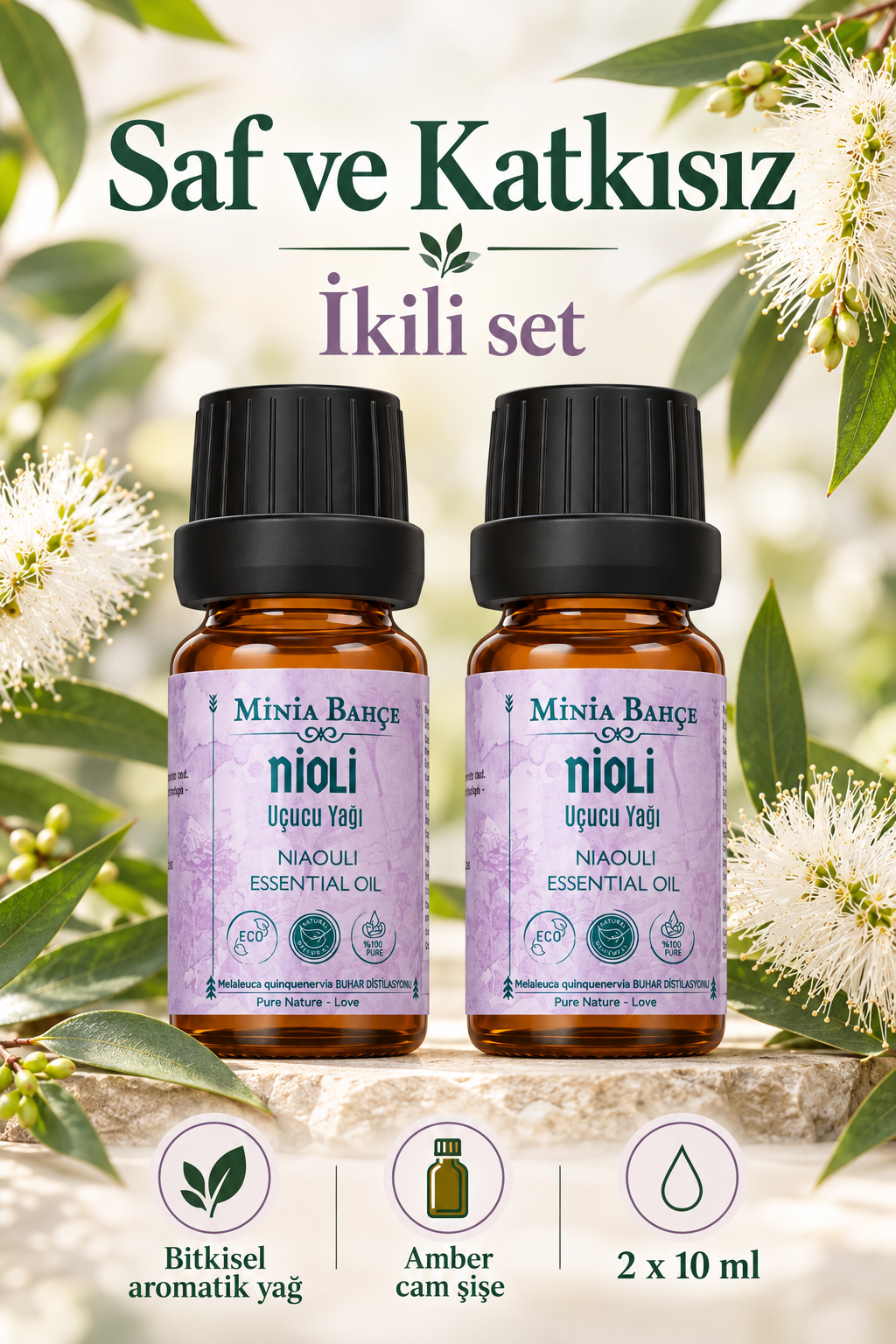 Nioli Uçucu Yağı (Niaouli) – 10 ml x 2 Adet | %100 Saf