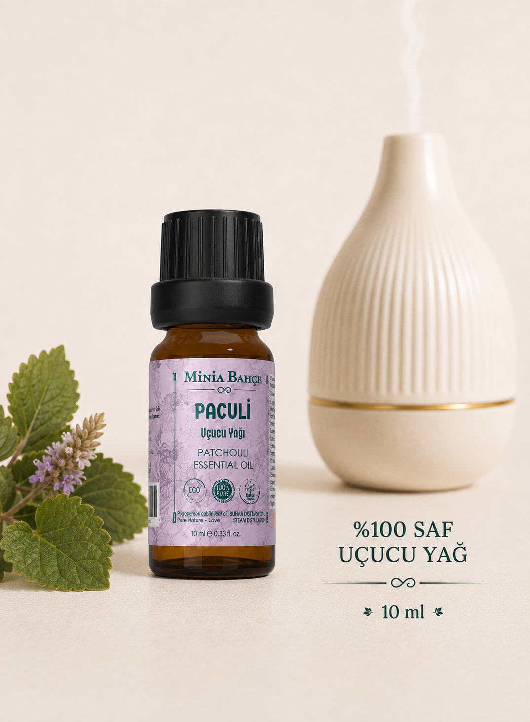 Paçuli Uçucu Yağı – 10 ml | Saf ve Katkısız Bitkisel Uçucu Yağ