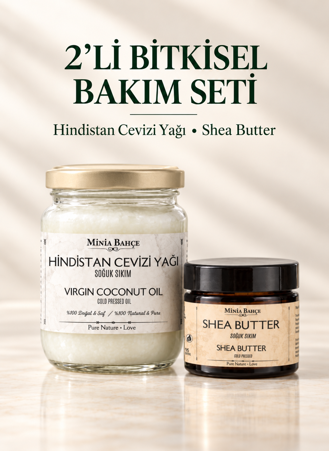 Soğuk Sıkım Shea Butter ve Hindistan Cevizi Yağı (%100 Doğal & Saf) - 150 ml