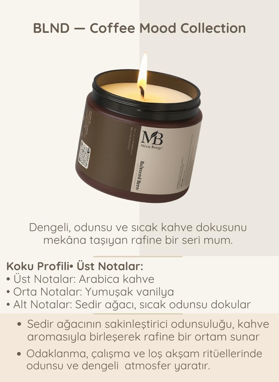 BLND – Kahve, Vanilya & Sedir Kokulu Doğal Soya Mum | 100 g