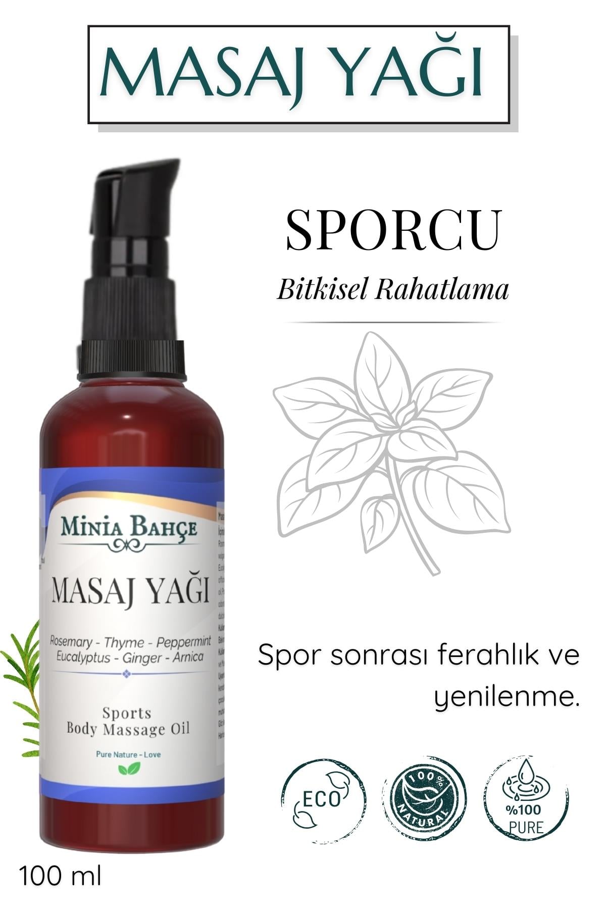 Sporcu Arnika Masaj Yağı ,100ml,  %100 Saf ve Doğal