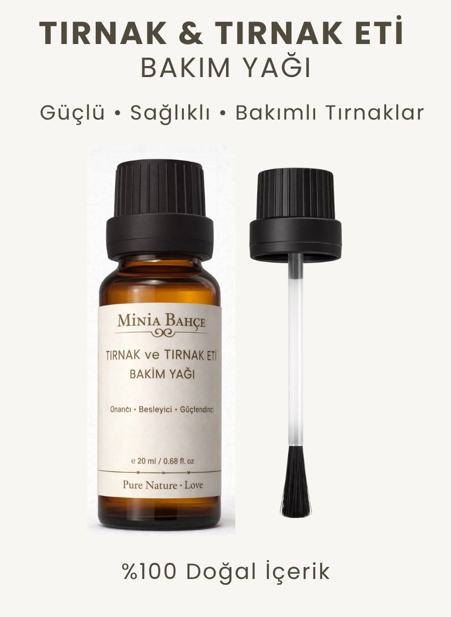 Tırnak & Tırnak Eti Bakım Yağı - %100 Doğal, Fırçalı Aplikatörlü, 20 ml