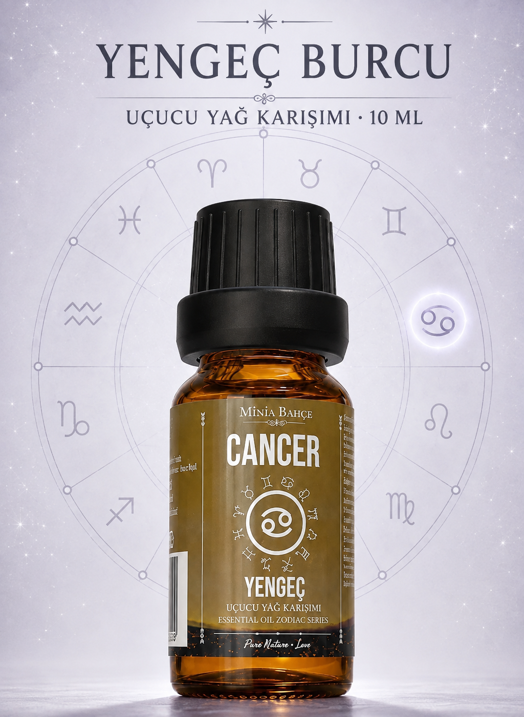 Yengeç Burcu Uçucu Yağ Karışımı – Biberiye, Akgünlük, Paçuli, Palmarosa, Sandal Ağacı ve Nane Uçucu Yağları, 10 ml