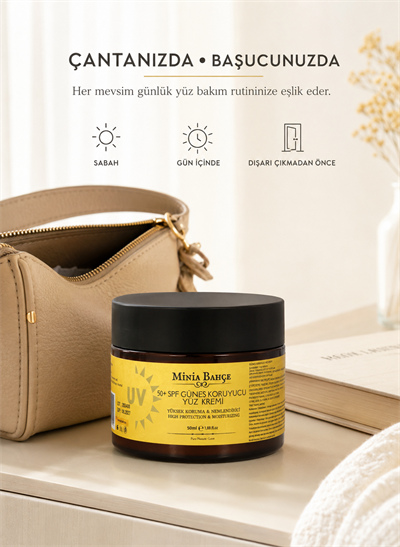 50 SPF Güneş Koruyucu Yüz  Kremi - 50 ml | %100 Doğal Filtreli