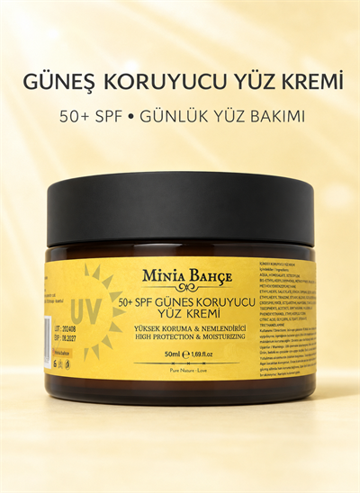 50 SPF Güneş Koruyucu Yüz  Kremi - 50 ml | %100 Doğal Filtreli