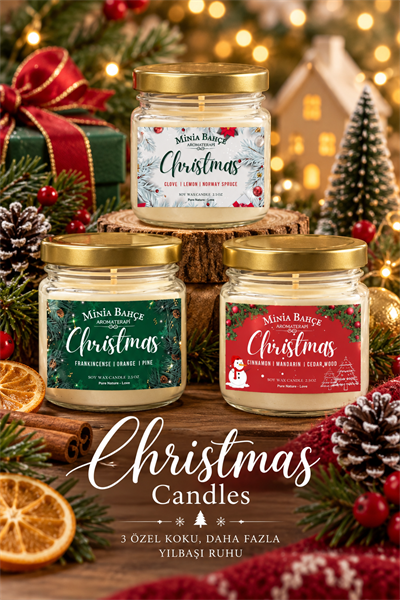 Aromaterapi Soya Mum Seti - Yeni Yıl Özel (Christmas), 75 gr x 3 Adet