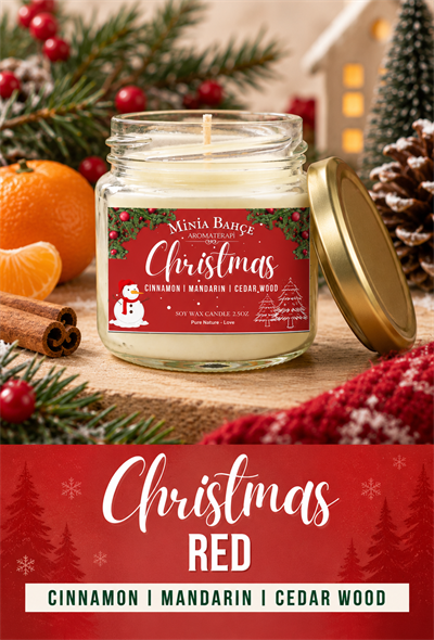 Aromaterapi Soya Mum Seti - Yeni Yıl Özel (Christmas), 75 gr x 3 Adet
