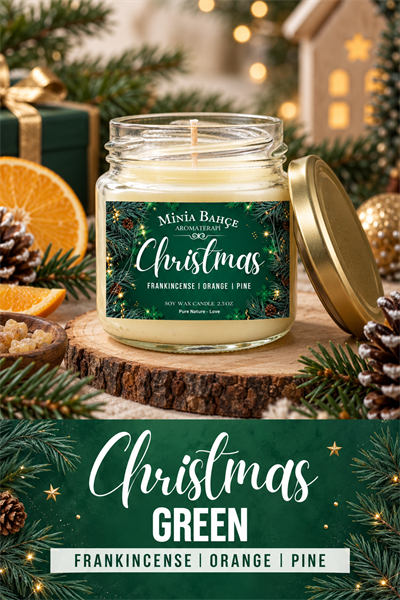 CHRISTMAS – AKGÜNLÜK, PORTAKAL VE ÇAM KOKULU SOYA MUMU – 75 GR