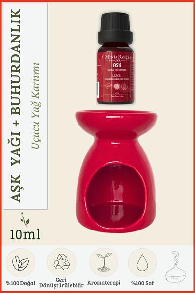 Aşk ( Love ) Uçucu Yağ Karışımı Özel Seri, 10 Ml Ve Buhurdanlık